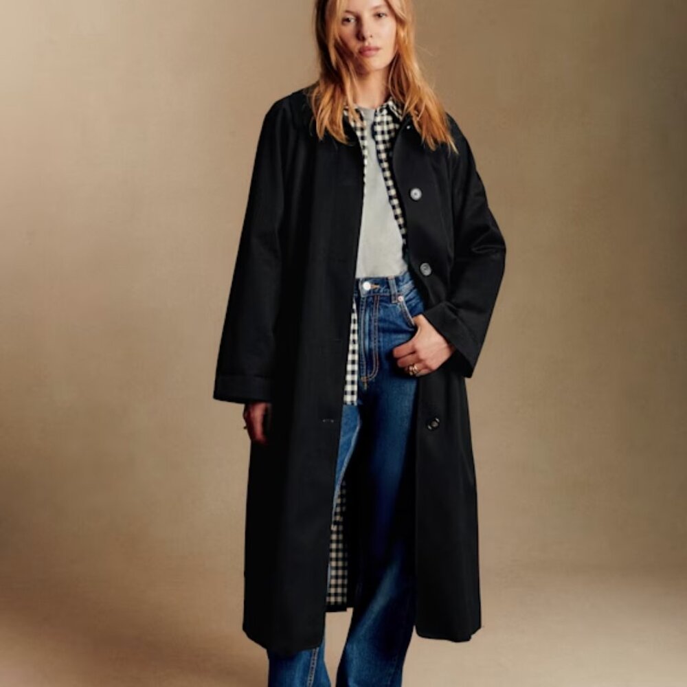 SEZANE - Clyde Coat in Black - Size M/6 (Worn 1x Time)